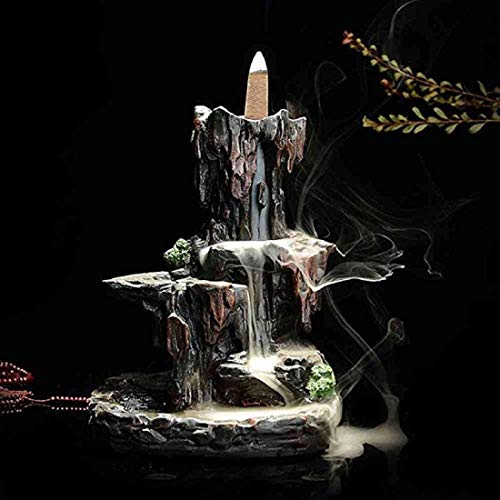 Backflow Räucherstäbchen Räucherstäbchen Wasserfall Rauchhalter Wohnkultur mit 10 Zapfen (Steingarten) Cover