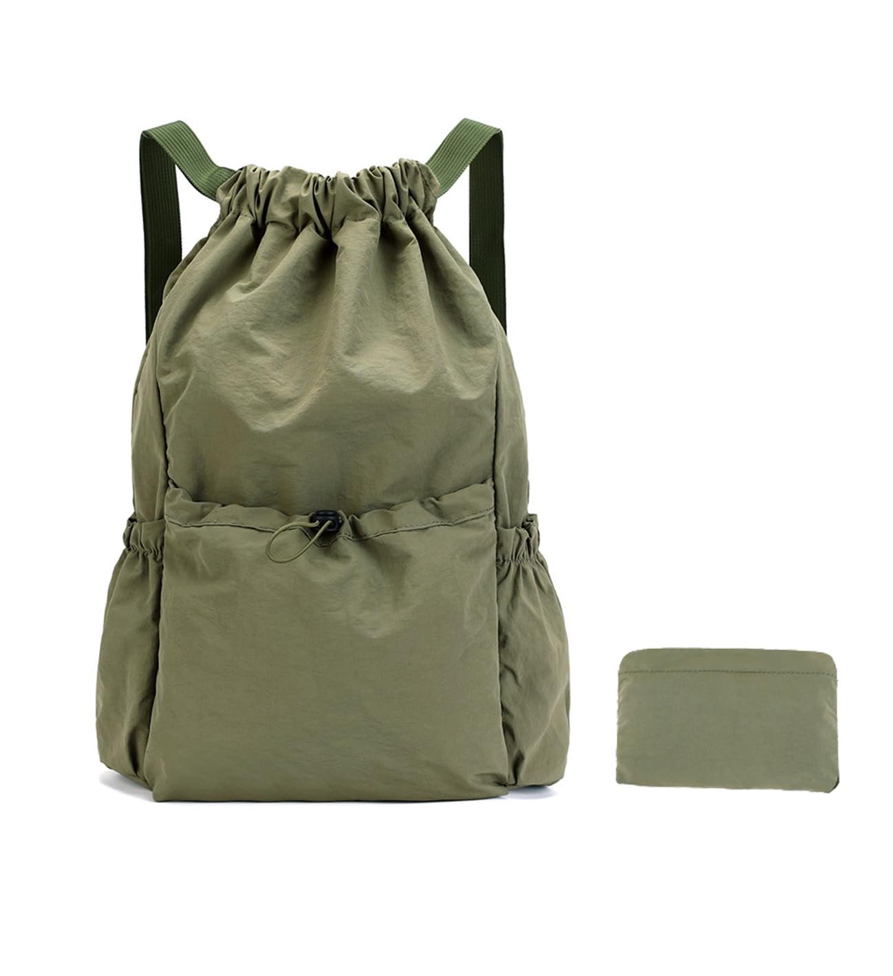 Mochila plegable con cordón de 20 L, saco ligero para viajes, compras y gimnasio (resistente al agua) — view 6