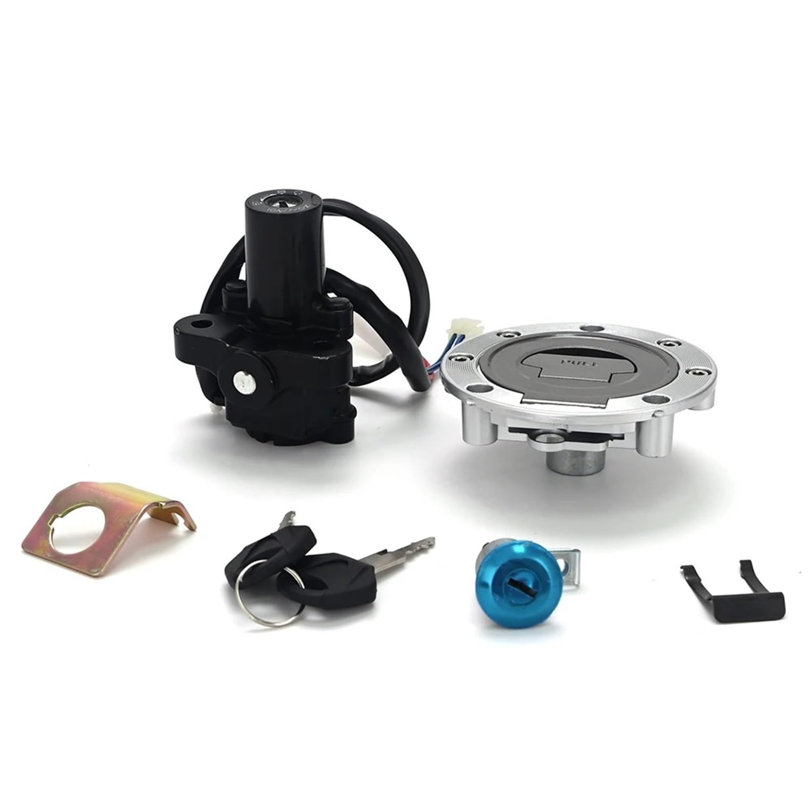 Interruptor Encendido Moto Para YZF R1 R6 YZF R6S 2004 2006 2007 2008 2009 FZ6 Para FJR FZ Interruptor Encendido Motocicleta Bloqueo Asiento Tapa Combustible Juego Llaves Cerradura De Encendido