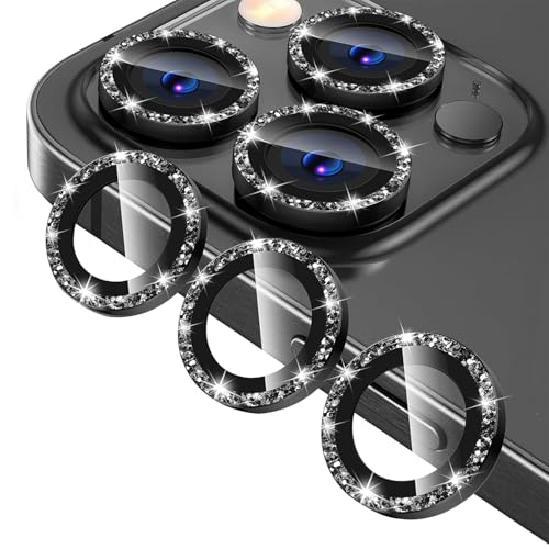 Protecteur d'objectif pour iPhone 15 Pro Max et 15 Pro, 6 verres trempés noirs