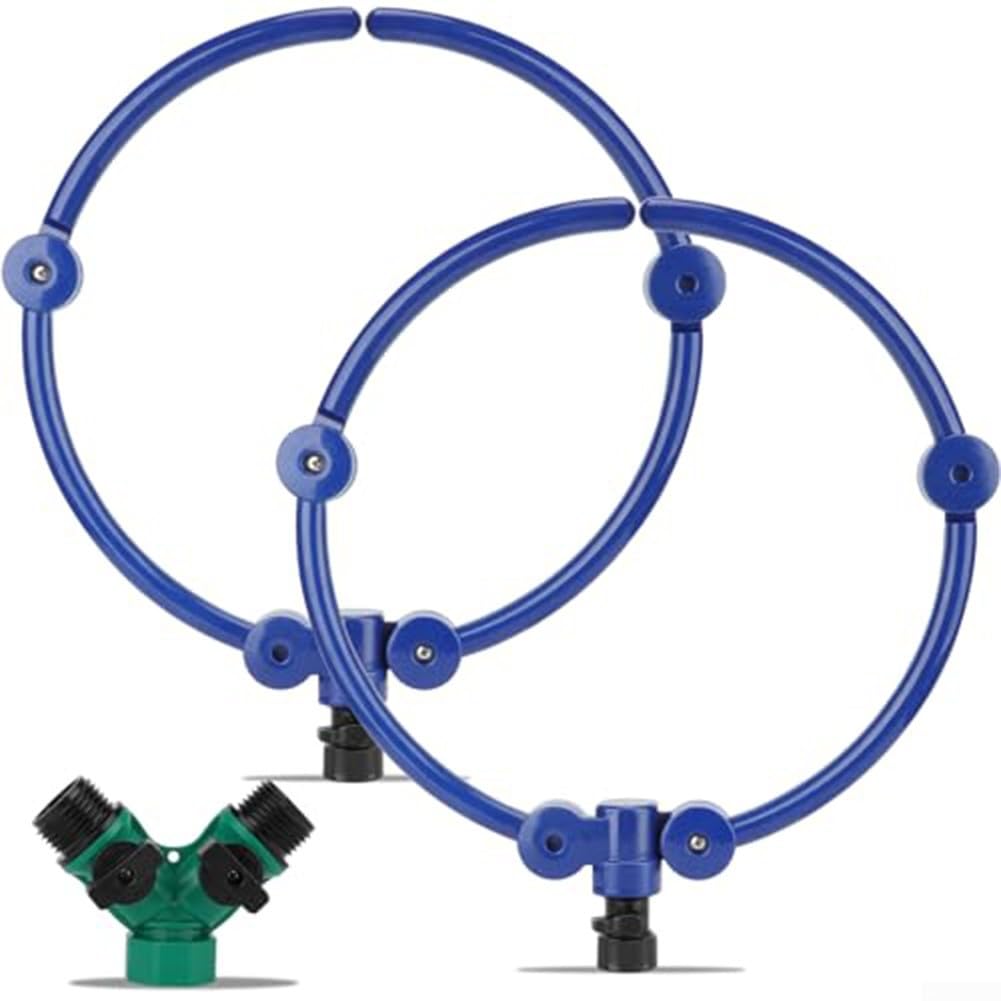 Sistema di irrigazione per alberi a 360 gradi con anelli circolari da 33 cm per sostenere una sana crescita di giovani alberi e arbusti (2 pezzi)