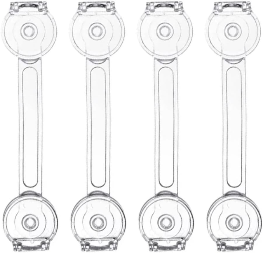 Baby Safety Cupboard Locks, 4 Packs Child Cabinets Safety Lock Baby Proofing for Toilet, Draw，Refrigerator, Ovens Transparent Round