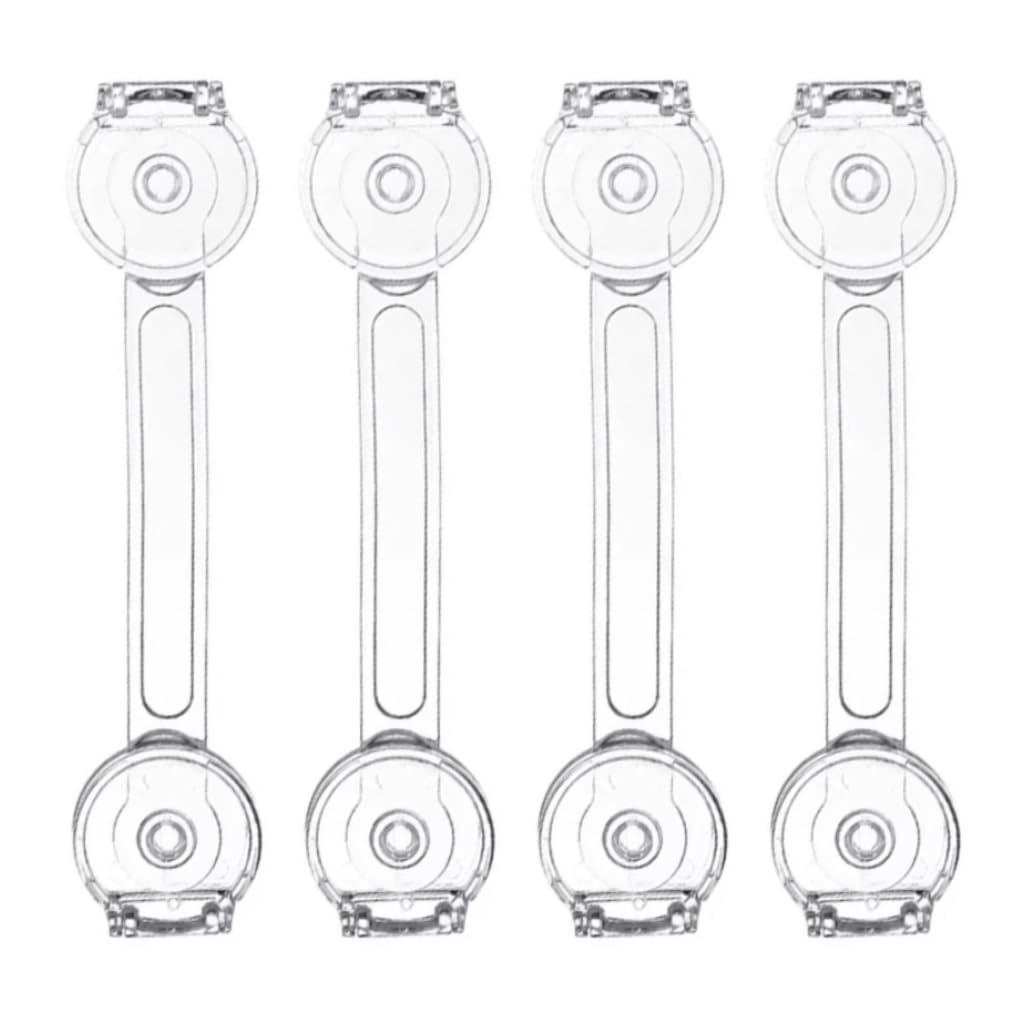 Baby Safety Cupboard Locks, 4 Packs Child Cabinets Safety Lock Baby Proofing for Toilet, Draw，Refrigerator, Ovens Transparent Round