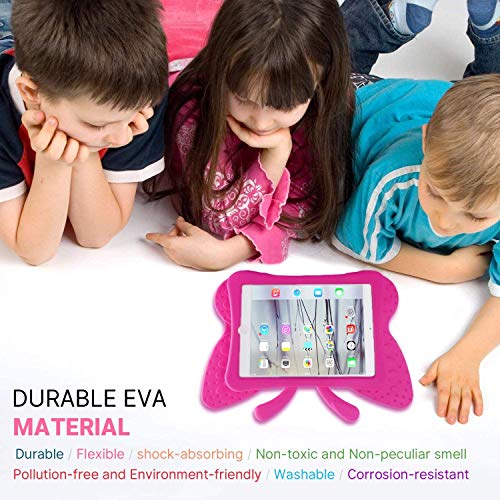 Ipad Case For Kids, Feitenn 3D Cartoon Butterfly Non-Toxic Eva Light Weight Kid Proof Shockproof Case With Kickstand For Ipad 5/ Ipad 6 /Ipad Pro 9.7/ New Ipad 2017 Case ( Rose ) #TOP5