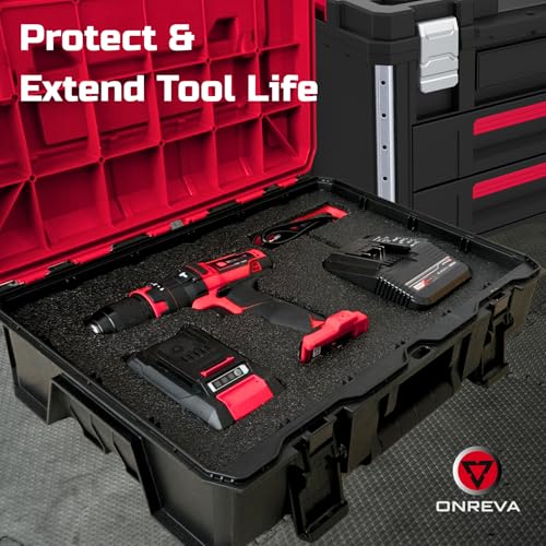 ONREVA Tool Box Foam 24x18x2 inch 3Pack, Foam Inserts for Cases, Polyethylene Storage Sheets for Toolbox Hard Case, Tool Shadow Insert, Kaizen Organizer Sheet, Black with Red by ONREVA - Image 6
