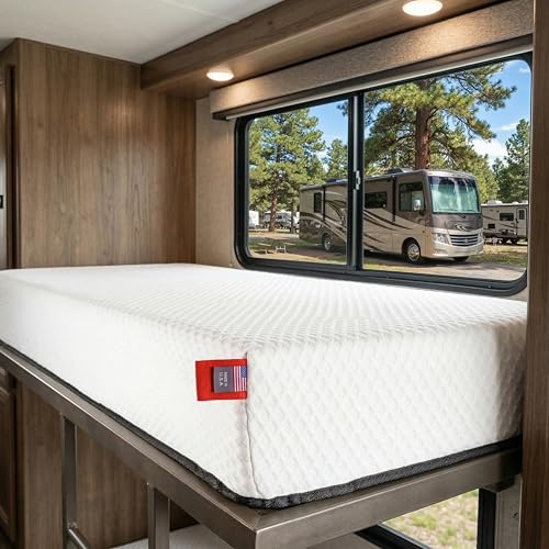 hoggisleep Bunk Mattress - 6 Inch RV Mattress - 30x75 Aquasoft Memory Foam Medium Firm Breathable Diamond Soft Cover Fabric Certified Only Safe Foams Bed in a Box Mattress Made in Mississippi