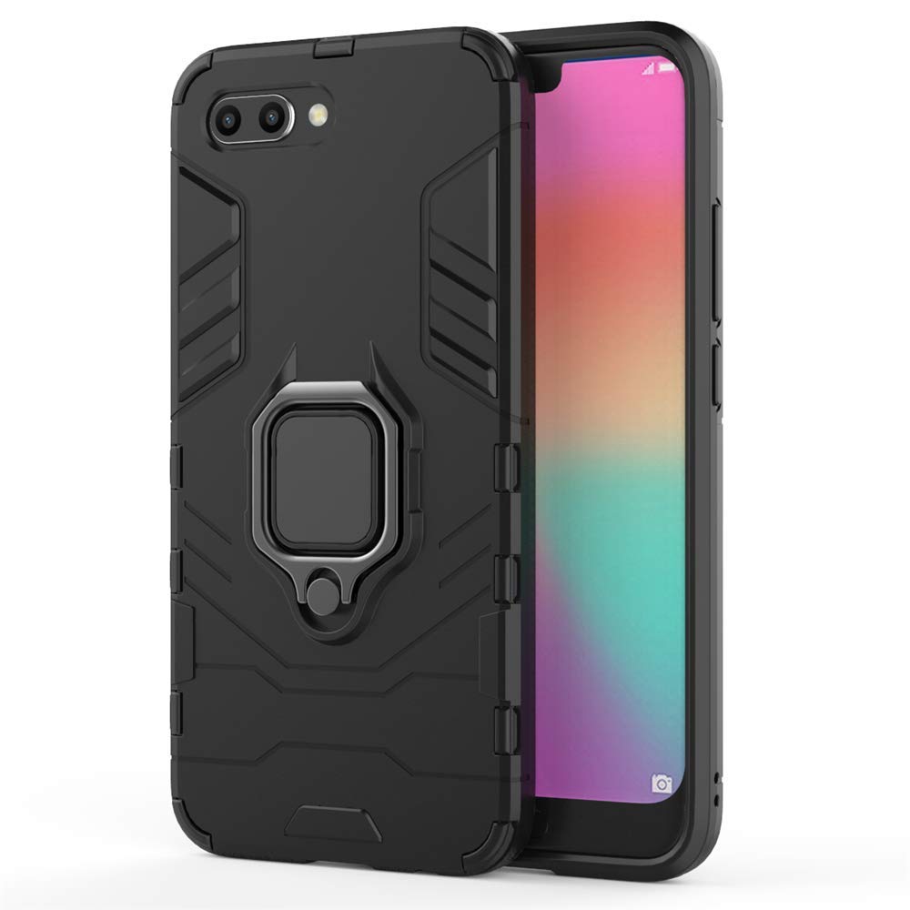 CHcase Huawei P40 Pro Funda, Anillo Metálico Sujeción Soporte Antichoque Rígido Caja (Funciona con el Montaje de Coche Magnético) Doble Capa Sólido Case Carcasa para Huawei P40 Pro -Black Plus Gray — view 66