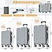 KESSER® Reisekoffer Set 3-teilig | Kofferset ABS Hartschalenkoffer mit Zahlenschloss, Kofferwaage & Reisebrieftasche 360° Rollen | Handgepäck & große Koffer für Business & Reise Trolley Iron Grey