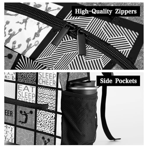 Daypack for Boys Girls Custom Grey Silver Cheerleader Cheer Plaid Student Backpack Teens College Bookbag Personalized Name Bag Gifts4