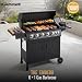 CosmoGrill NEW Emberr 7 Gas Burner 6+1 Barbecue Grill, Porcelain Warming Rack, Propane Gas Regulator Hose, Side-Burner, Storage, Wheels Built-in Temperature Gauge for Home Garden Party Outdoor Cooking