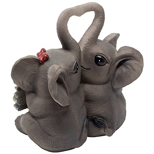 Figura Decorativa de Pareja de Elefantes con Corazón miniatura 4