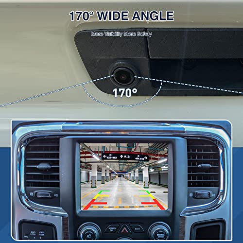 Image of Rear View Backup Camera Compatible with RAM 1500 2500 3500 2013-2018 for Dodge Viper, for RAM 4500 5500 2013-2017, for Chrysler 200 Reversing Parking Assist Camera 56038978AL 56038978AK