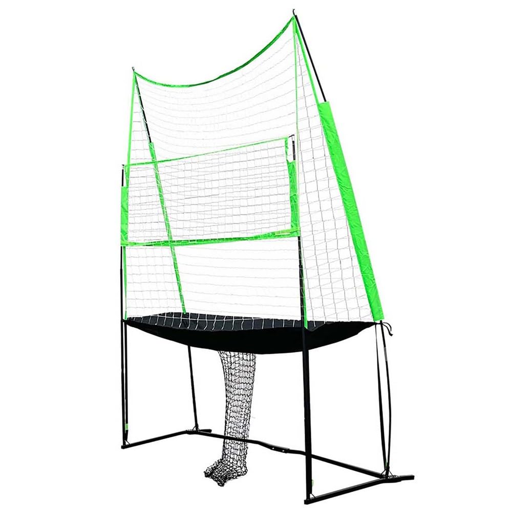 ZMJGLL Volleyball Training Equipment Net, 11x8 Ft Practice Net Station, Spike Trainer for Outdoor Indoor Backyard Beach Courtyard,Indoor and Outdoor Use (Green)