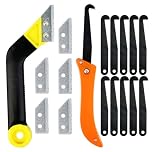 Pro Grout Removal Repair Tool Set - Long-handled Scraper, Angled Hand Saw, Grout Press Ball, Tapered Scraper and Rake for Tile Floor Cleaning and Repair (17pcs Regular Set)