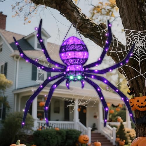 HOYECHI Halloween Decorations Outdoor Hanging Spider - 4.2FT Gian...