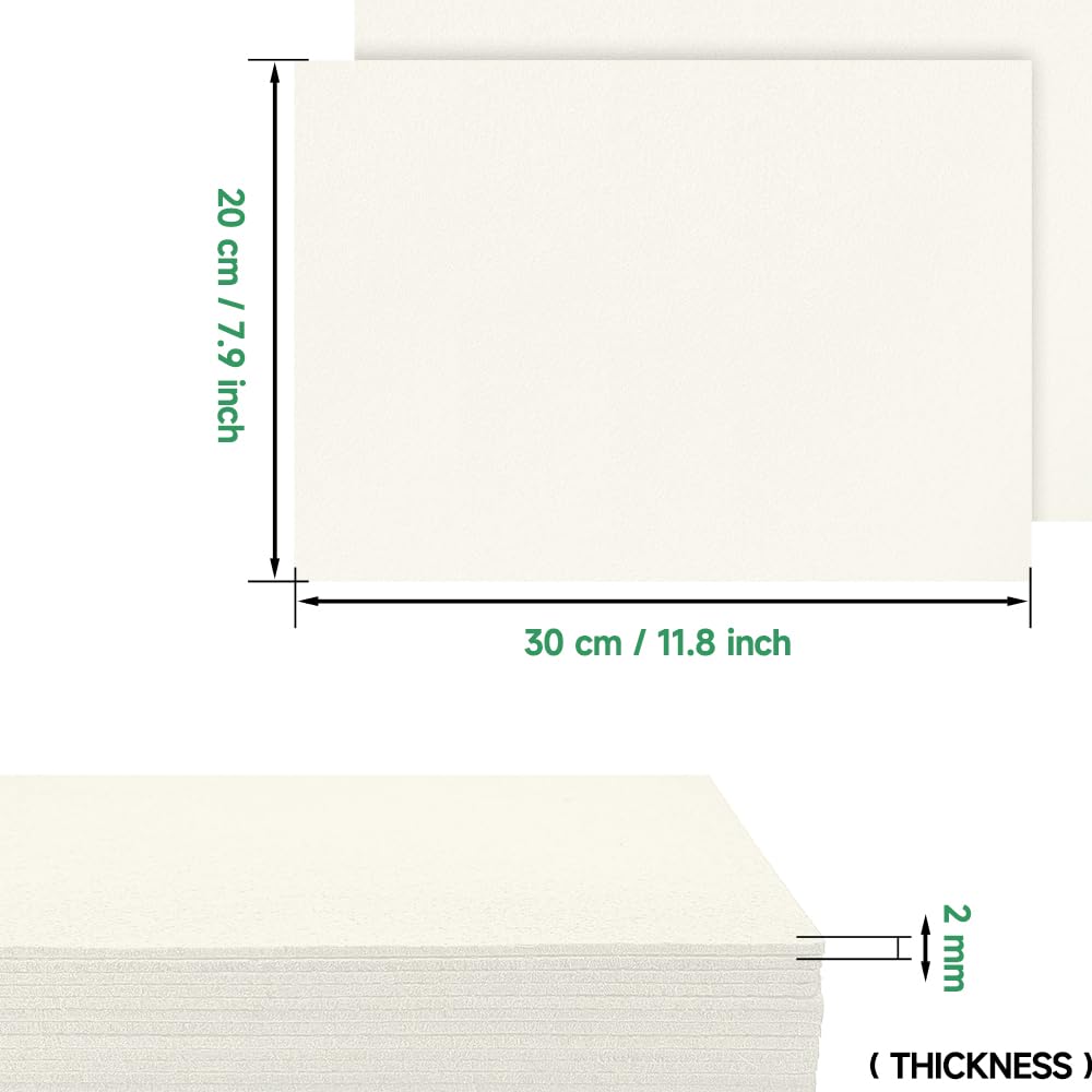 HXJDAM White Felt Fabric 2mm Thick, 10 Pcs 20x30cm Felt Sheets for Crafting Arts, Sewing and DIY Projects - Image 2
