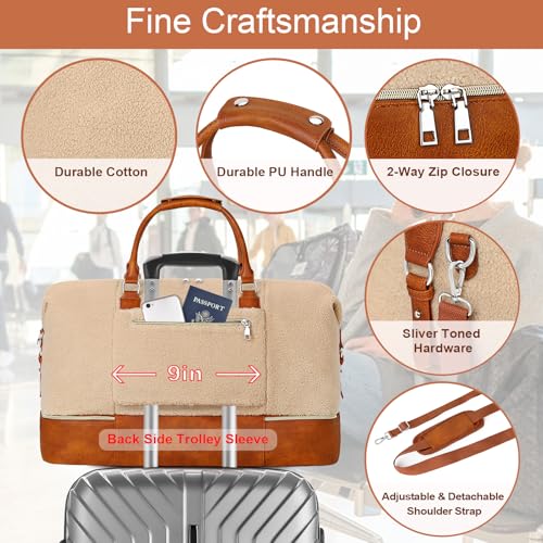 ITIEZY Weekender Bag for Women 21.5" Travel Duffel Large Carry On Bag 3PCS by ITIEZY - Used condition - Image 5