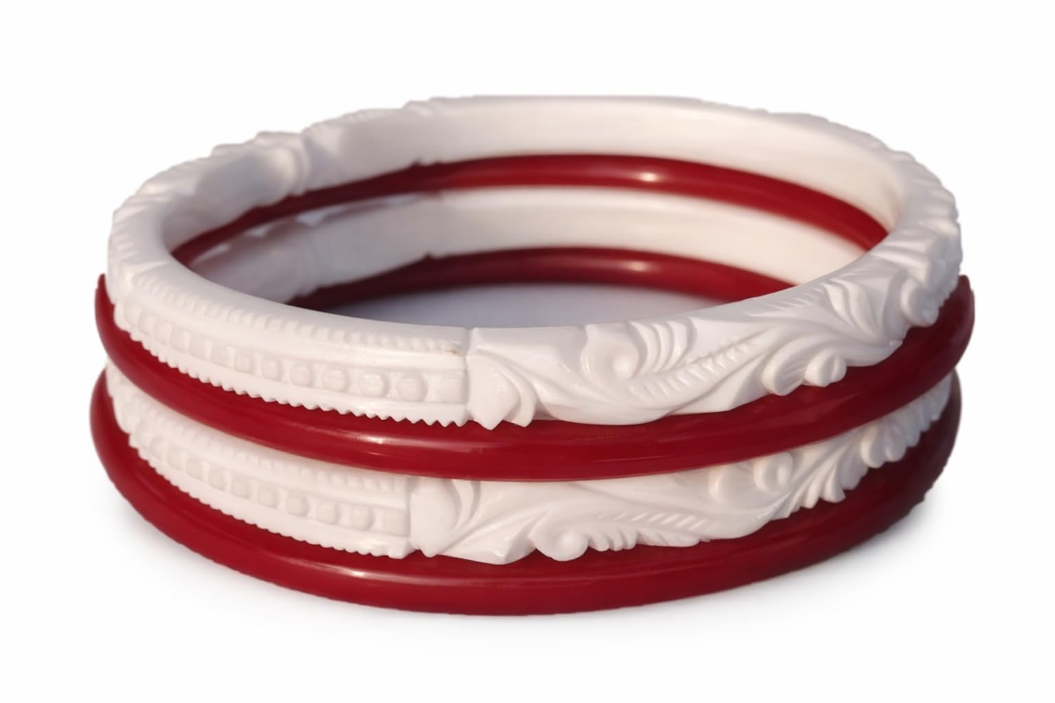pk sons Bengali Sakha Pola Set for Women | Traditional Red White Shakha Bangles | Combo Motidana Mogermukh Design Shakha | Bridal Wear Shakha pola | Handcrafted sakha-picture-15