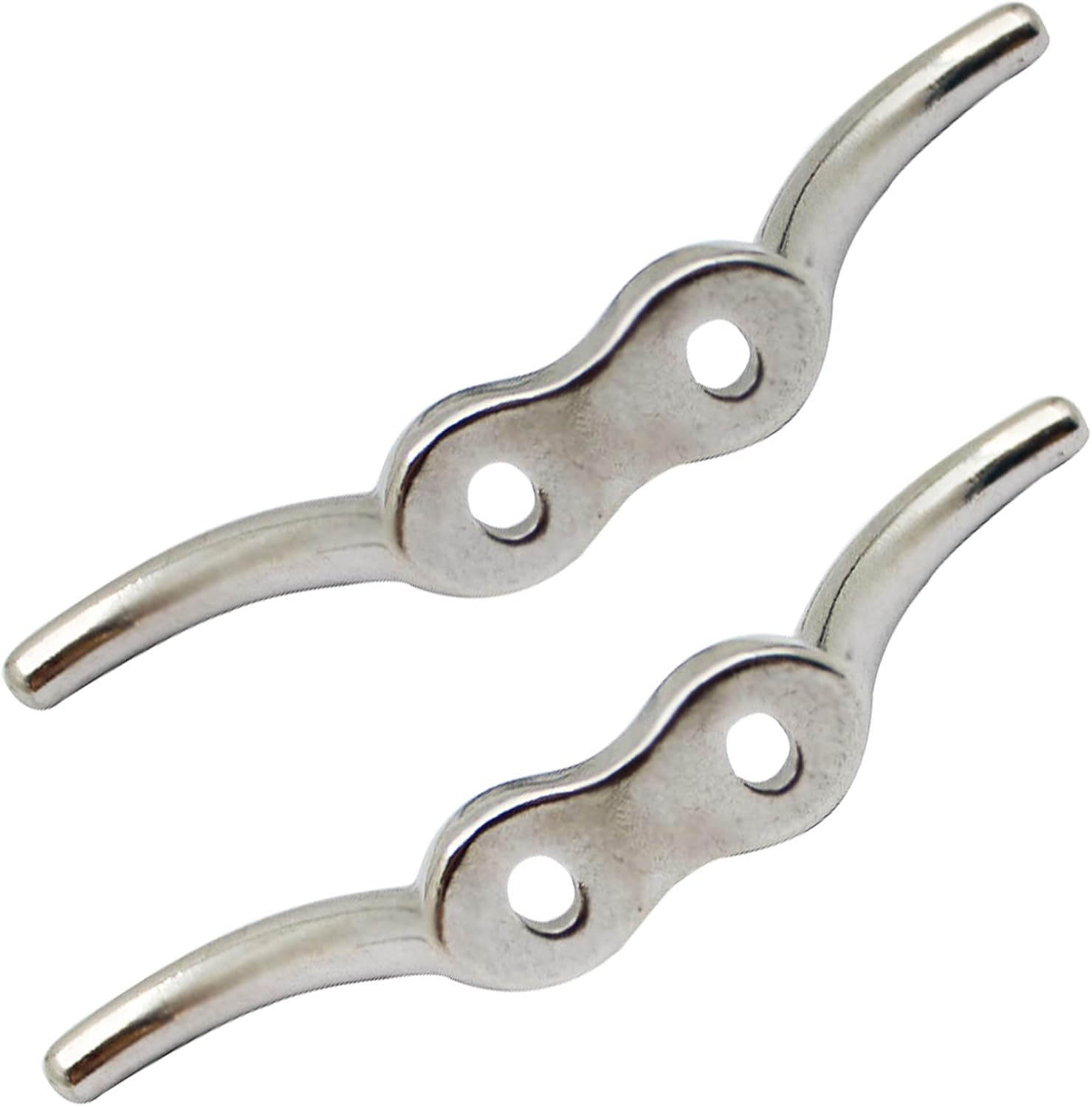 Pack of 2 Stainless Steel Boat Cleat Mooring Cleat Flag Pole Clamp Rope Clamp Hook for Repairing