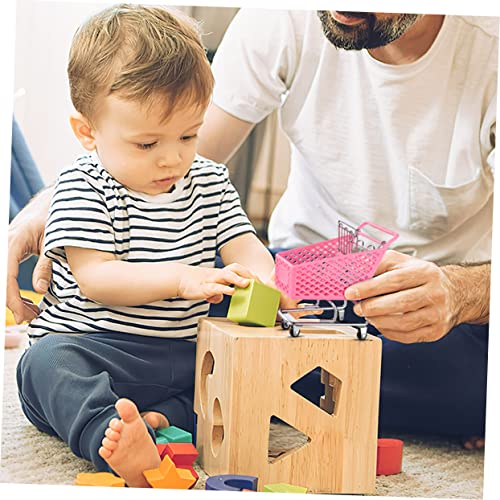 Magiclulu 4Pcs Pink Office Desk Cake Toy Toys Miniature Toy Shopping Cart My Cart Items Small Shopping Cart Shopping Cart Toy Desk Shopping Cart Toy Small Supermarket Cart Trolley #TOP1