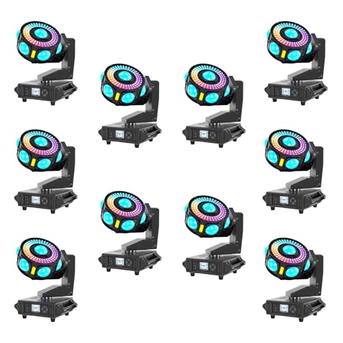 Image of 10 Pack 160W 3-Axis Moving Head Lights RGBW 540Rotation DJ Light with Strobe Effects DMX512 19 /25CH with Sound Activated Moving Head Beam Stage Light for Disco Wedding Parties Live Show Bar