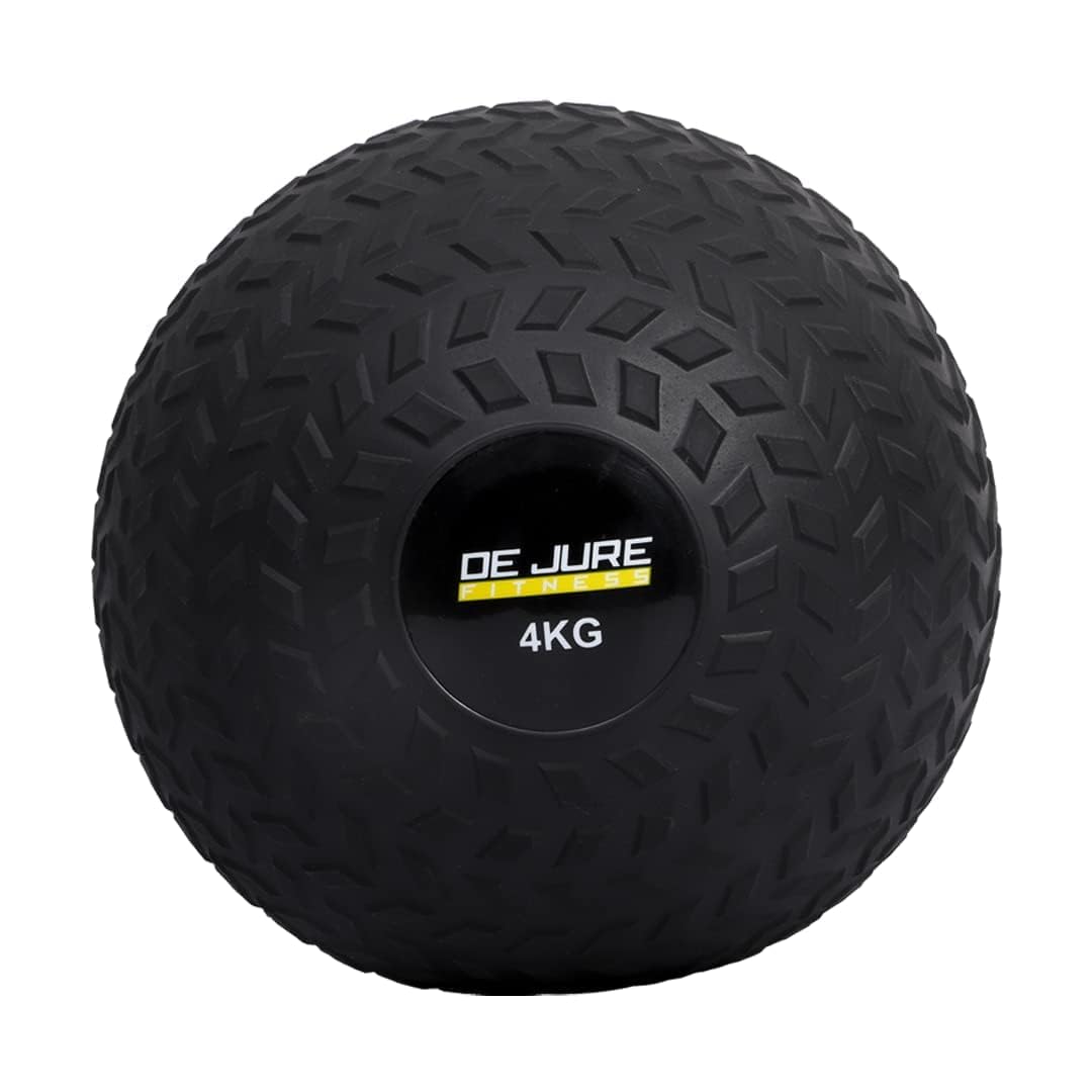 DE JURE FITNESS Slam Ball – Heavy Duty Gym & Sports Workout Ball for Strength Training, Crossfit, Functional Fitness – Textured Grip, 4 KG