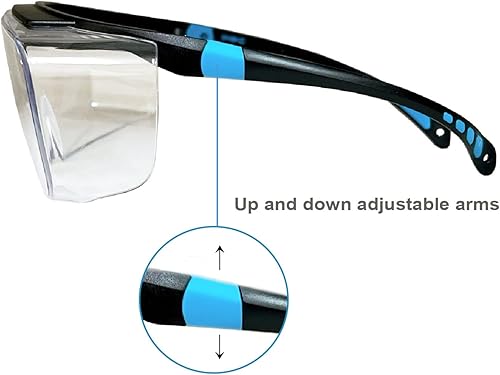 Miniatura 3 de ROAR Gafas de seguridad sobre ajuste, con lentes antiniebla, brazos ajustables, brazos extensibles, se ajustan sobre las gafas