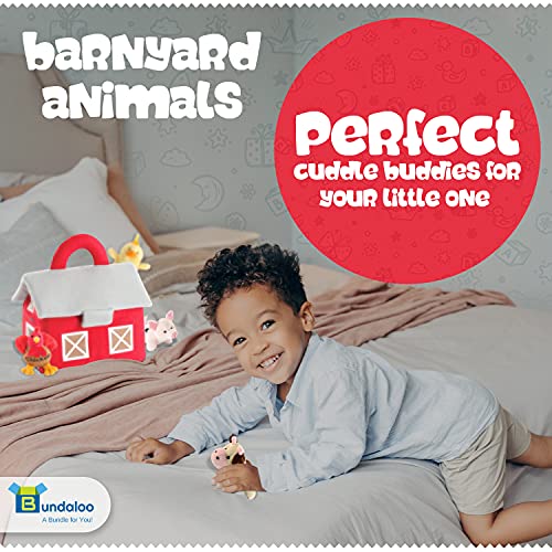Bundaloo Plush Farm Animal Toys With Sounds - Plushie Play Set With Cute Talking Barn Animals In A Barn Carrier #TOP5
