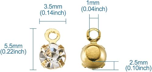 Miniatura 2 de Beadthoven - Colgantes de diamantes de imitación, pequeños dijes redondos transparentes de cristal para mujer, para hacer joyas, arte de uñas