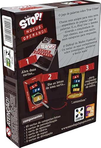 Galápagos, UeStop! - Modus Operandi!, Jogo de Cartas para Amigos, 2 a 6 jogadores, 20 minutos por pa