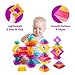 Translucent Building Block Set with Toy Storage Bag, 30 Pcs Light-Passing Stacking Toys for Kids Ages 3+, STEM Preschool Educational, Light Table Compatible, Gift for Toddlers & Children