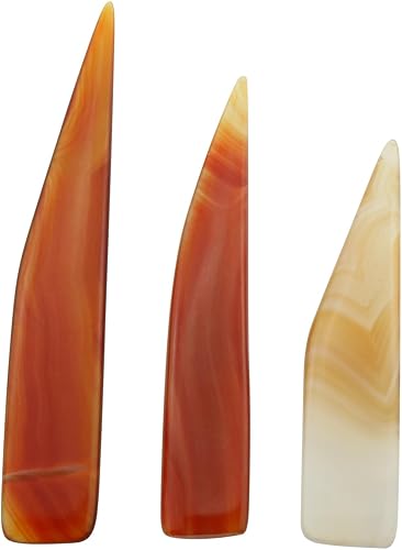 LUORNG 3IN1 Burnisher 3.1 in 3.5 in 3.9 in cuchillo de ágata pulido joyería herramienta de pulido