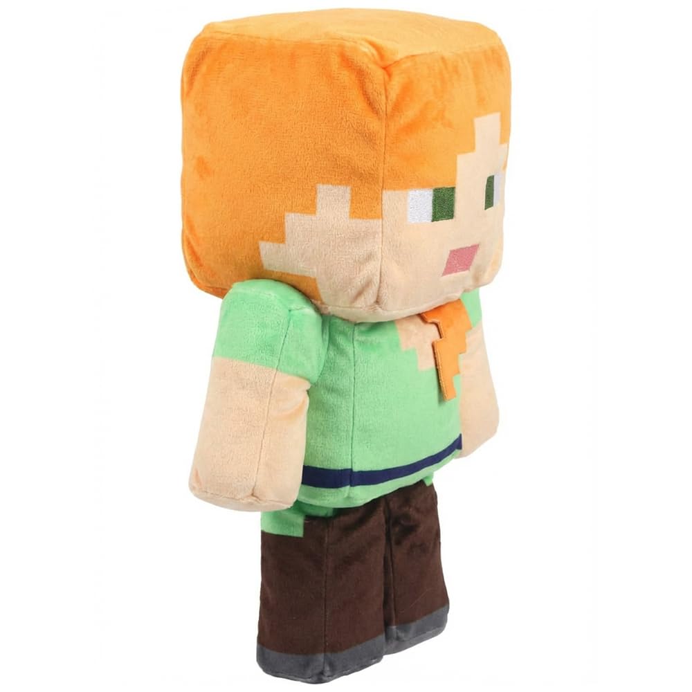 Pixel-Style Game Basic Plush Character Soft Toy, Video Game-Inspired Collectible Plushies Gifts for Kids & Fans (Alex)