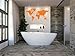 INDIGOS UG Vinilo Decorativo para Pared W015 Mapa del Mundo 80 x 41 de Color Naranja, 80x8x41 cm