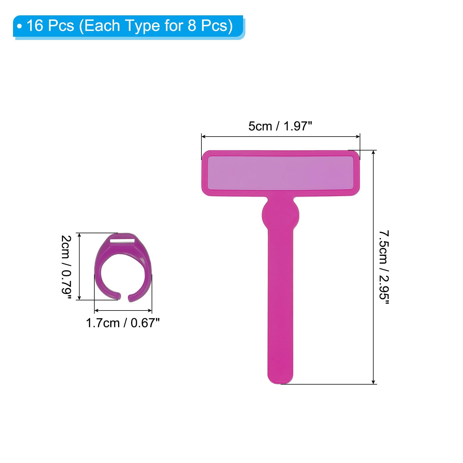 PATIKIL 8Pcs Guided Reading Strips Colorful Text Overlays Reading Bookmark with Finger Rings for Children Classroom Teacher Purple - Image 2
