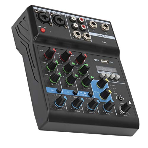 Mixer de 4 Canais, Mixador de áudio Plug and Play, para Webcast de Capa de Música K (Plugue UE)