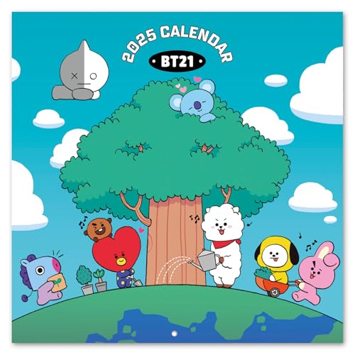 Grupo Erik BT21 Wall Calendar 2025 | 12" x 12" Square Calendar 2025, Wall Planner 2025, Family Planner Calendar 2025 | BT21 Calendar 2025, Cute Calendar 2025
