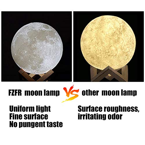 Image of Unique Birthday Gifts Moon Lamp - 7 inch 2 Colors LED 3D Print Moon Light with Stand & Remote&Touch Control and USB Rechargeable, Moon Light Lamps for Kids,Lover,mom,Daughter,Friends, Relatives。