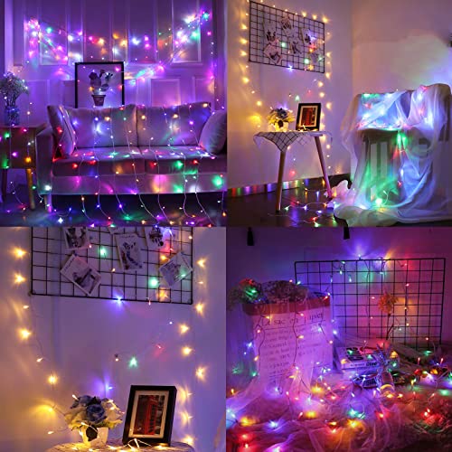 Vtechology Christmas String Lights, 33Ft 100 Leds Indoor String Lights 8 Modes With End-To-End Plug Multi Color (Clear Wire) #TOP5