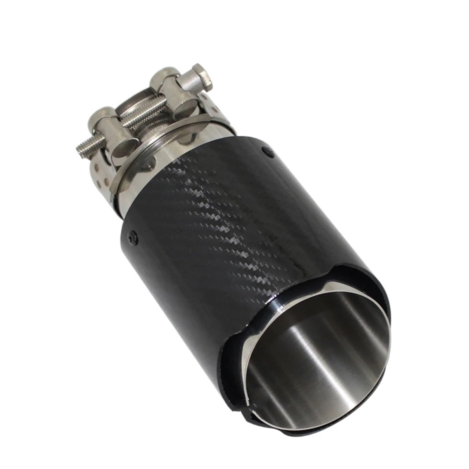 Wyloty wydechowej samochodu Auto Tłumik wydecho Uniwersalny tłumik z włókna węglowego Końcówka tłumika wydechowego Rura tłumika prosta nierdzewna(57mm-76mm)