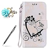  uposao piel sintética carcasa Samsung Galaxy S9 – Funda de piel con tapa protectora cartera Flip Cover Wallet Case.