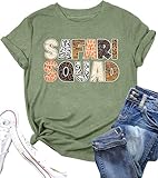 Safari Squad Shirt Women Safari Birthday Shirts Animal Kingdom Outfit Zoo Party Tee Short Sleeve Tops Green