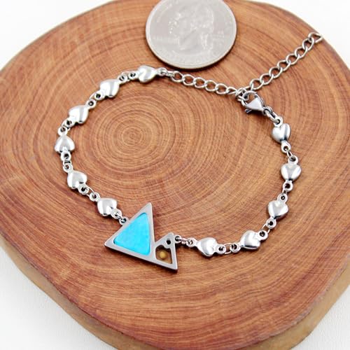 Image of Uloveido Stainless Steel Heart Chain Link Bracelet - Religious Inspirational Mustard Seed Charm Bracelet for Women Lady Y4431