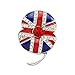 Produktbild korpikus® Rot Kristall Strass ' Union Jack ' Juwel verkrusteten Sparkly Mohn Brosche In Frei Organza-Geschenk-Beutel
