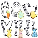 🥕【Moldes para galletas de Pascua】Grandes temas y mucha diversión con galletas, incluidos conejitos, pollitos, mariposas, huevos y más.