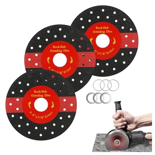 LUNVITO 4-1/2 Inch Rock Slab Grinding Disc 3 Pcs Diamond Chamfered Saw Blade Rock Slab Disc Ultra-Thin Tile Cutting Disc Ceramic Cutting Blade for Angle Grinder Marble Granite Porcelain Tile Glass