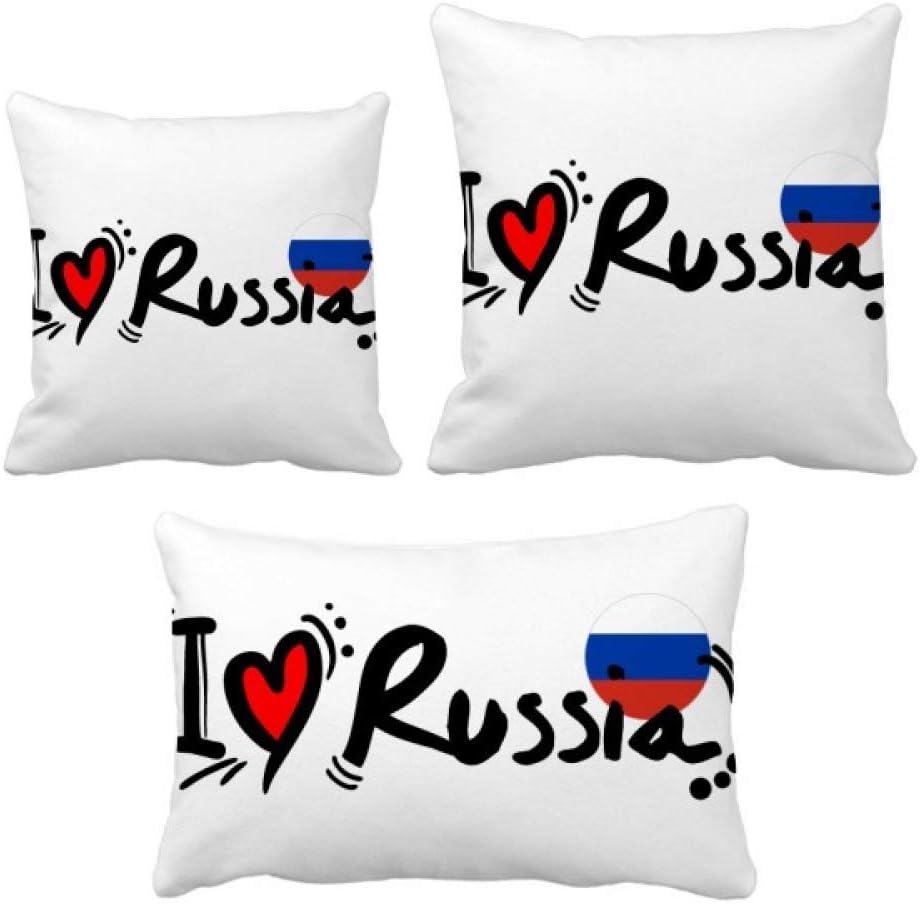 私はロシア語の旗のイラストの愛の愛の心 インサートのクッション・カバー/装飾贈り物がセットした家のソファ、枕を放り投げます