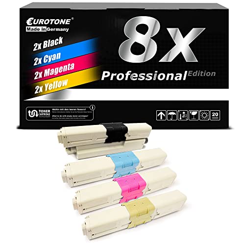 Toner OKI MC361 MC562 EuroPro lot de 8 consommables pour remplacer les cartouches vides