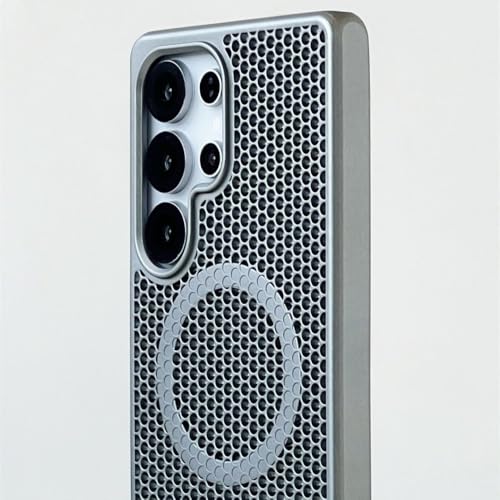 Coque rigide mate Samsung S25 Plus avec support d'objectif en alliage et maille alvéolée - 2