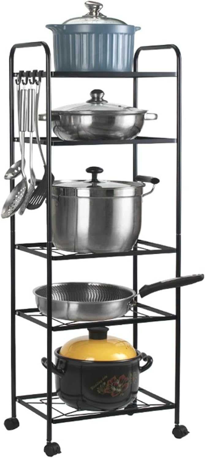 Pot Stand Corner Shelf Pan Storage Organizer for Kitchen with Saucepan Racks - Space Saving Pot Rack Holder for Countertop or Cabinet Storage
